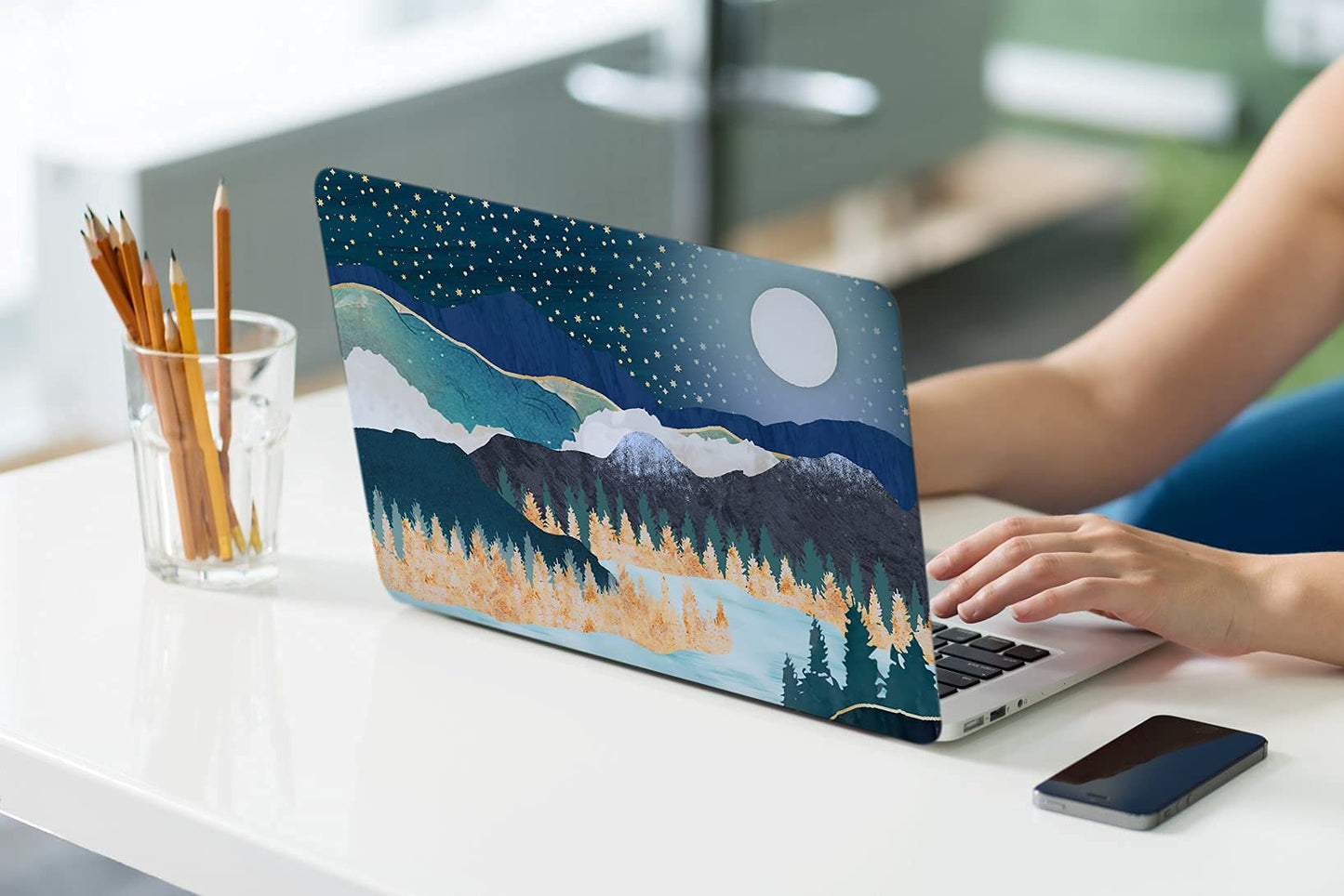 LanBaiLan Compatible for MacBook Pro 13 inch with Touch Bar 2022 2020 2019 2018 2017 2016 Release M1 M2 A2338 A2289 A2251 A2159 A1989 A1706 A1708, Laptop Hardshell Case and Keyboard Cover, Art Scenery