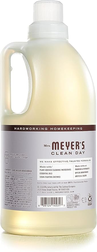 Mrs. Meyerâs Clean Day Lavender Laundry Detergent Concentrated Loads Per Bottle 64 Fl Oz (Pack of 5)