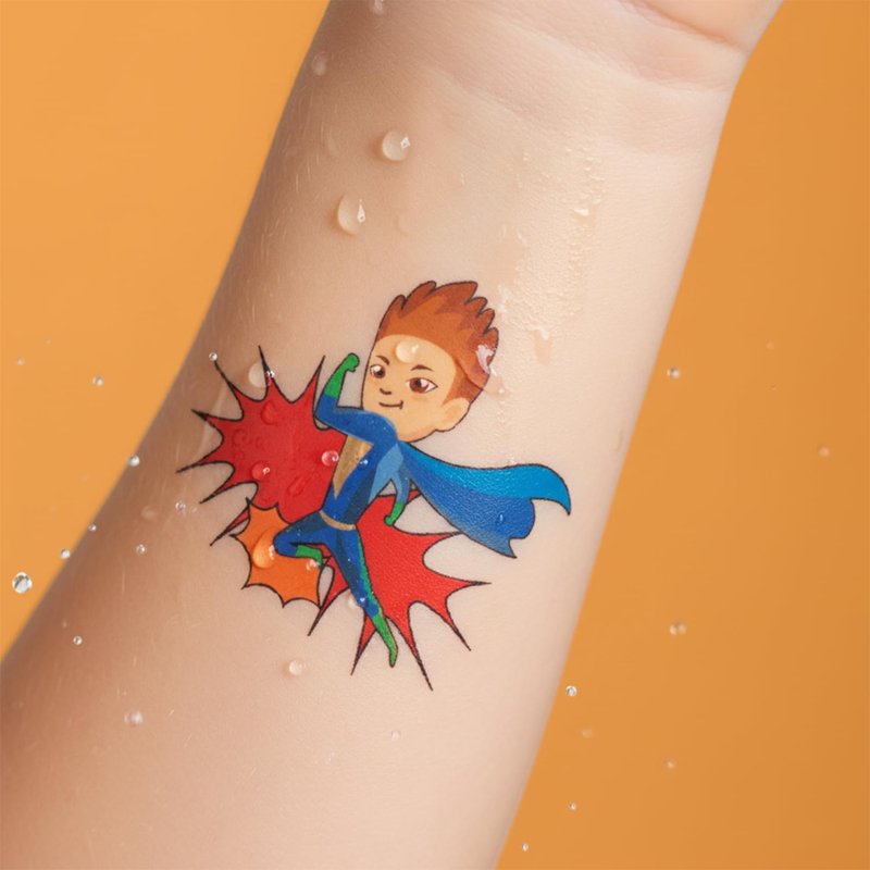 PapaKit 36 Pc Superhero Temporary Tattoo Set - 18 Individually Wrapped Sheets | Birthday Party Favors, Classroom Rewards, Goodie Bag Fillers