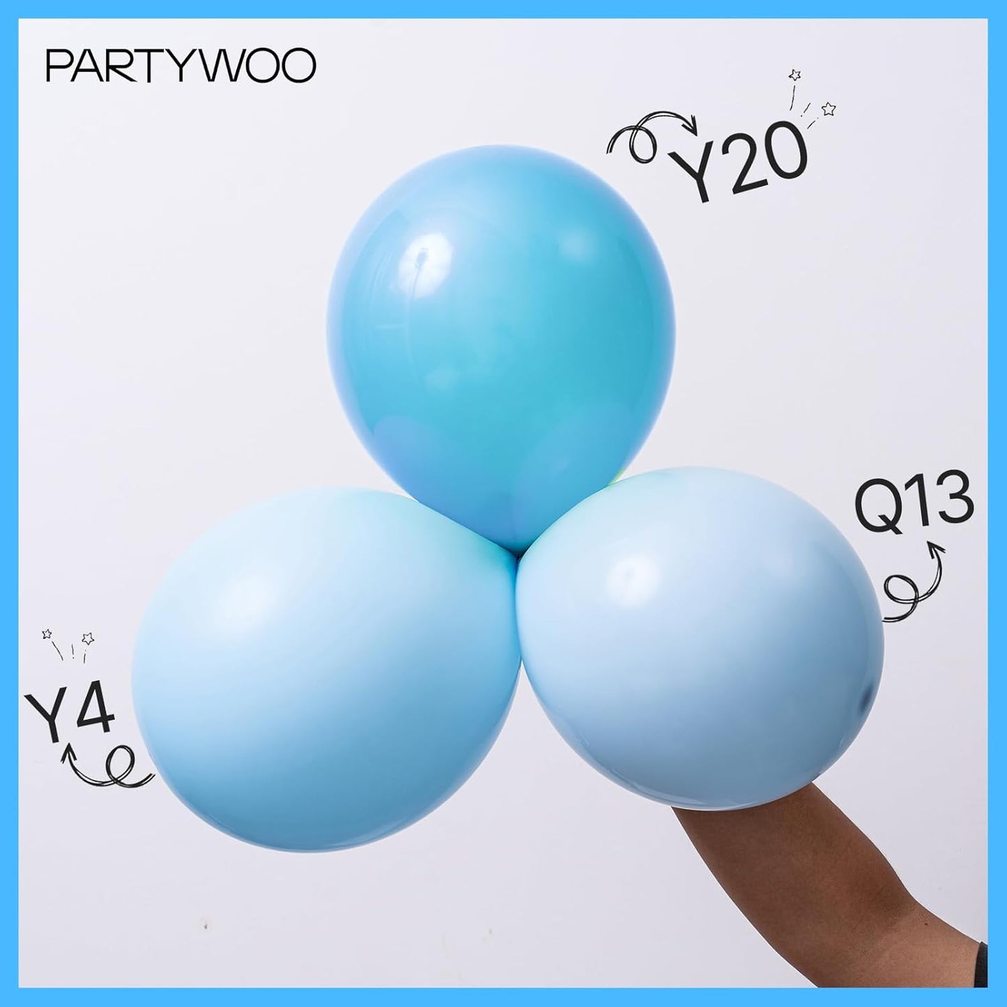 PartyWoo Light Blue Balloon Arch Kit - 85 Pcs in Various Sizes for Graduation, Baby Shower & Birthday Decor