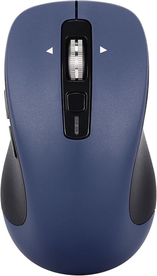 CITLLA Wireless Bluetooth Mouse (USB + BT1 + BT2), Full Size Mouse, 4-Way Scrolling, Multi-Device Silent for Computer, Laptop, iPad, MacBook (Navy Blue)