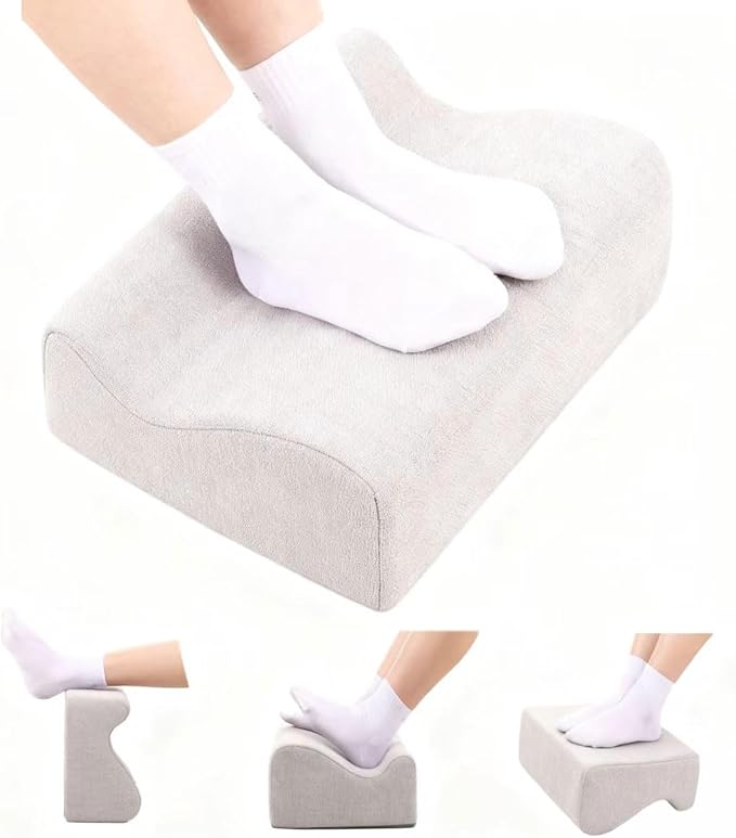 Foot Rest for Under Desk at Work,At Work Soft Ergonomic Footrest,Support Foot Pillow,Heel Chair,Leg Elevation Pillow (Light Grey)