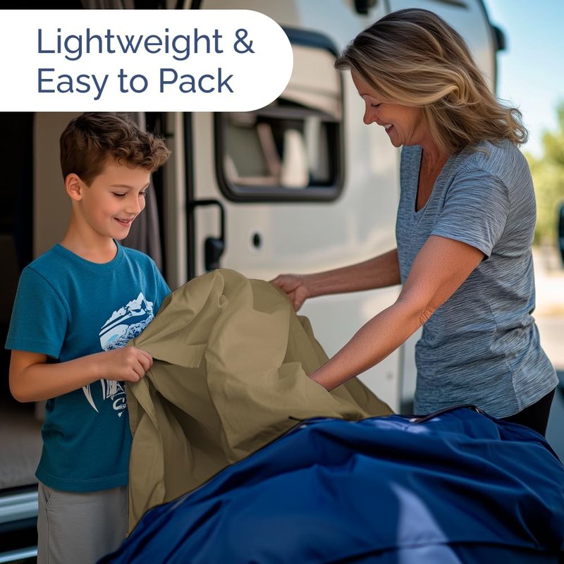 RV Short Queen Sheet Set 60 X 75 - 4 Piece RV Short Queen Bed Sheets - Soft, Breathable & Cooling - Designed for Bunks, Trailers and Campers - Fits 8” to 12" Mattress - Hotel Luxury Bedding - Khaki