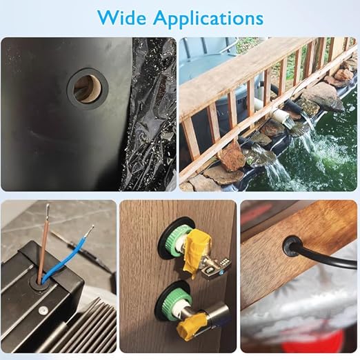 BOPOREAE 2 Pcs 2" Drill Hole, 1-9/16" ID Silicone Rubber Grommets for Wiring, Large Top Hat Grommets, Waterproof Pool L-Shape O-Ring Seal Hose Pipe Gasket for Pump Motor Hydroponic Irrigation Drywall