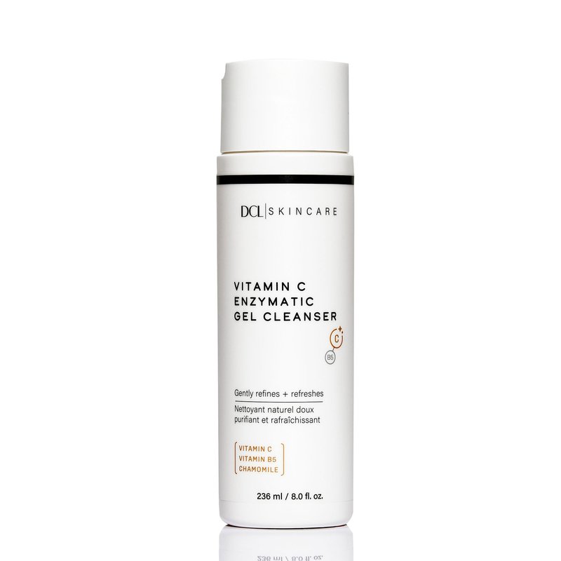 DCL Skincare Vitamin C Enzymatic Gel Cleanser with Sugar Fruit Enzymes & Vitamins C/B5, 8.0 Fl oz