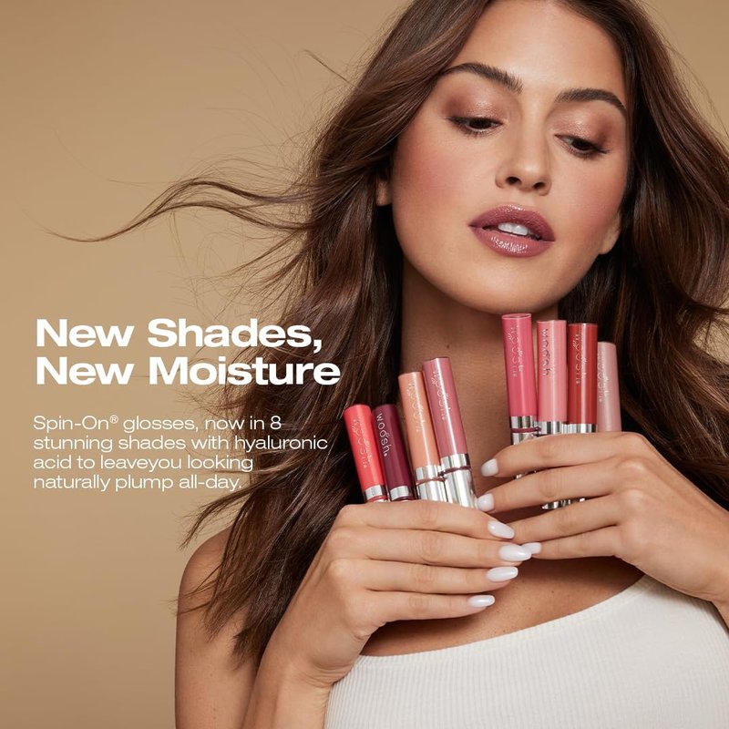 Spin-On Lip Gloss | Hydrating Hyaluronic Acid & Shea Butter for No Fine Lines - Vegan, Cruelty-Free, Veil