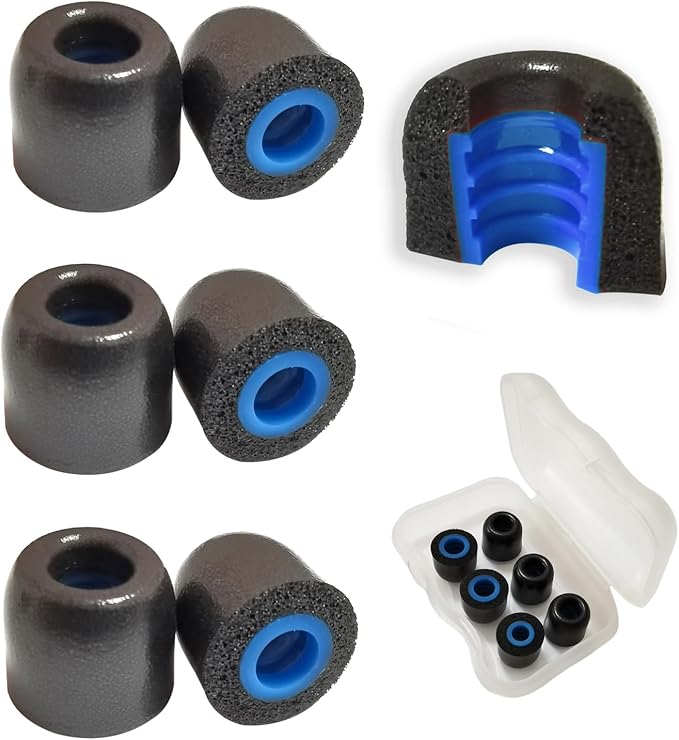 Luckvan Small Ear Tips Memory Foam Earbuds Tips Replacement Foam Ear Tips Fit 4.0mm-5.5mm Isolation Noise Replacement Ear Tips for in-Ear Earphones with Storage Box