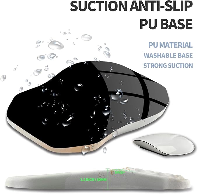 Gleamtide Ergonomic Raised Mouse Pad Wrist Support with Bilateral Slope Memory Foam Mousepad for Wrist Rest and Carpal Tunnel Pain Relief 11.8x7.9〃 Green Leaf
