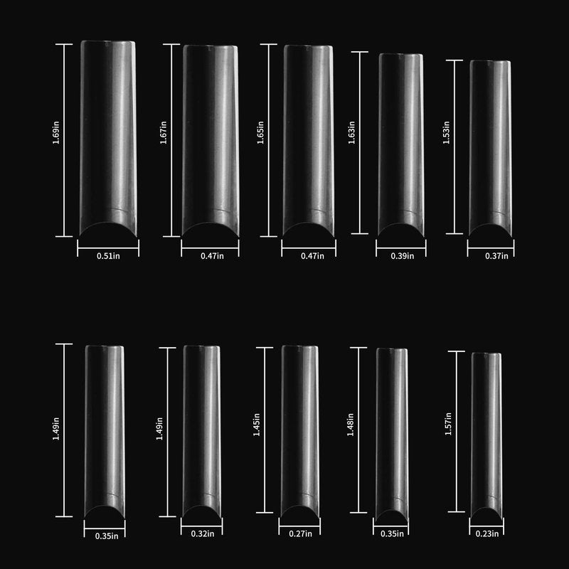 No C Curve Square Nail Tips XXL，Acrylic Nail Tips Square,SITELENABY 500 pcs Clear Fake Nails for Nail Salons,Nail Tech Must Have