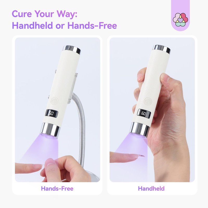 SAVILAND UV Light for Gel Nails with Magnetic Stand, 10s Flash Cure Cordless UV LED Nail Lamp, Rechargeable Handheld Mini Nail Light, Portable Gel Nail Dryer with Timer for Home DIY Salon