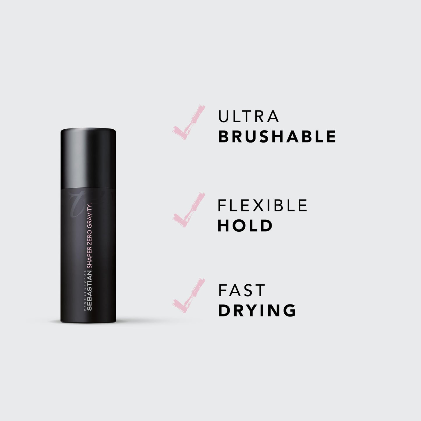Sebastian Professional Shaper Zero Gravity Mini Hairspray | Brushable-Lightweight, Flexible Hold | Travel Size, 1.5 oz