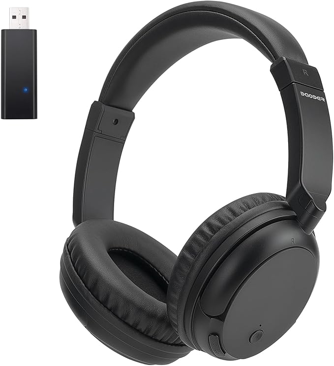 BAOBER Wireless Bluetooth Headphone Over Ear, Bluetooth Transmitter for TV,PC,3.5mm Audio Device, Wired and Wireless Headset (Black)