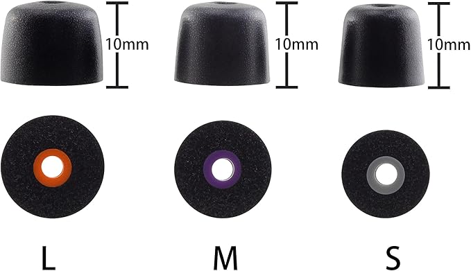 NANLANFAN Replacement Memory Foam Ear Tips for Shure SE215 PRO SE215 SE112 SE315 SE425 SE535 SE846 Aonic4 Aonic5 Earphones, Ultimate Comfort, 3 Pairs (Black, SML)