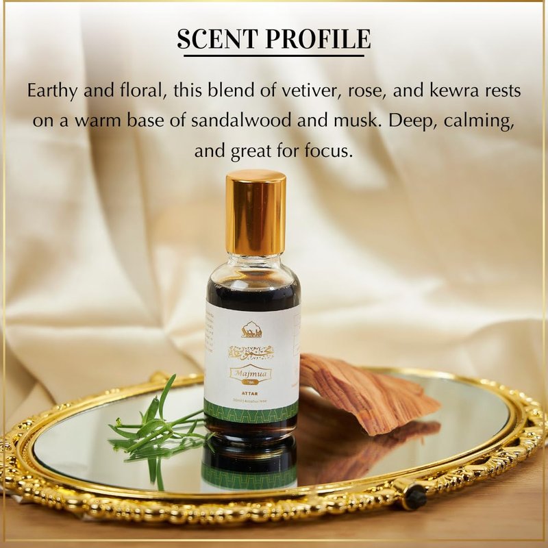 Dukhni Majmua 786 Attar Oil Arabic perfume oils for men and women | 30ml Pure roll on perfume, vetiver scented blend | Eid, Ramadan, Umrah Gifts, Vegan Islamic Fragrances