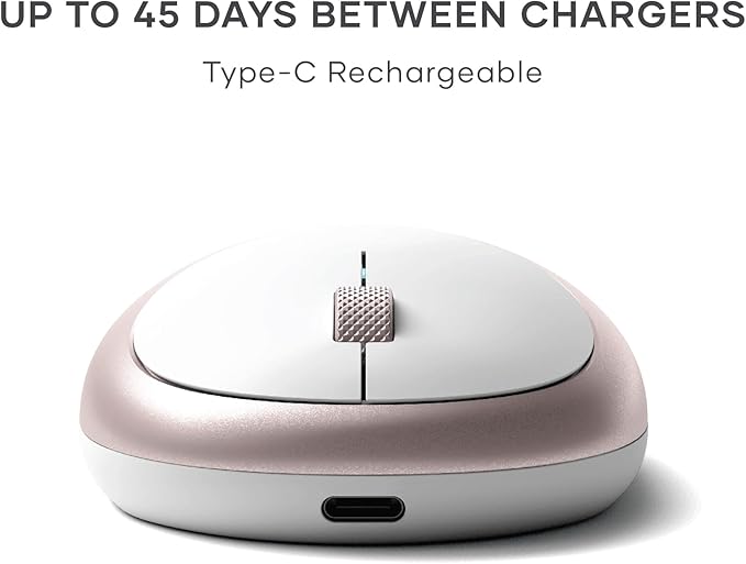 Satechi M1 Wireless Bluetooth Mouse, USB-C Rechargeable, Compact & Portable, for MacBook Air/Pro/Neo, iPad Air/Pro, iPad mini, Mac mini, iMac & Windows - Rose Gold
