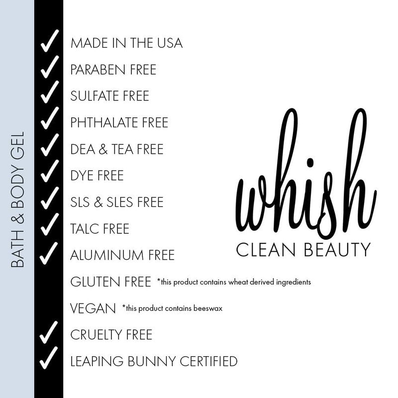 Whish Beauty Moisturizing Body Wash - Gentle Shower Gel with Shea Butter & Aloe | Lemongrass, 13 fl oz