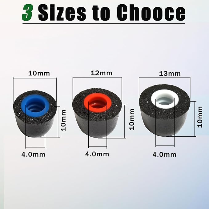 Luckvan Memory Foam Earbuds Tips Replacement Fit 4.0mm-5.5mm Isolation Noise Replacement Foam Ear Tips for in-Ear Earphones with Storage Box