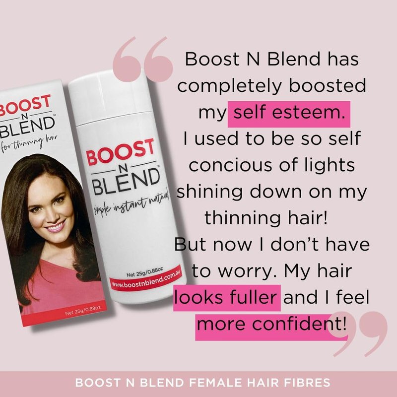 Hair Fibers for Thinning Hair - BOOST N BLEND Cotton Volumizer | Warm Cinnamon Brown (25g/0.88oz)