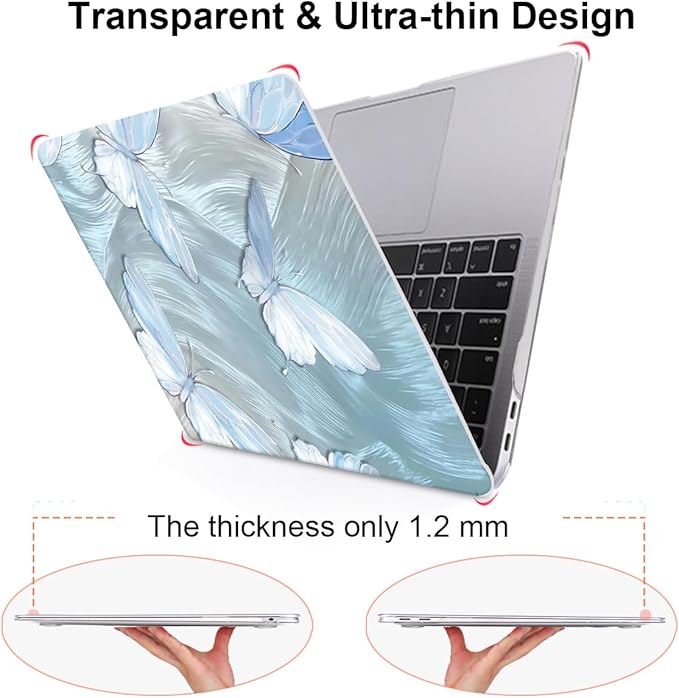 LCMOCICO Compatible with 2021 2020 MacBook Air 13 inch Case M1 A2337 A2179 A1932 2018 2019 Release, Pattern Plastic Hard Shell Case & Keyboard Cover for Mac Air 13.3 Touch ID, Tin Foil Butterfly