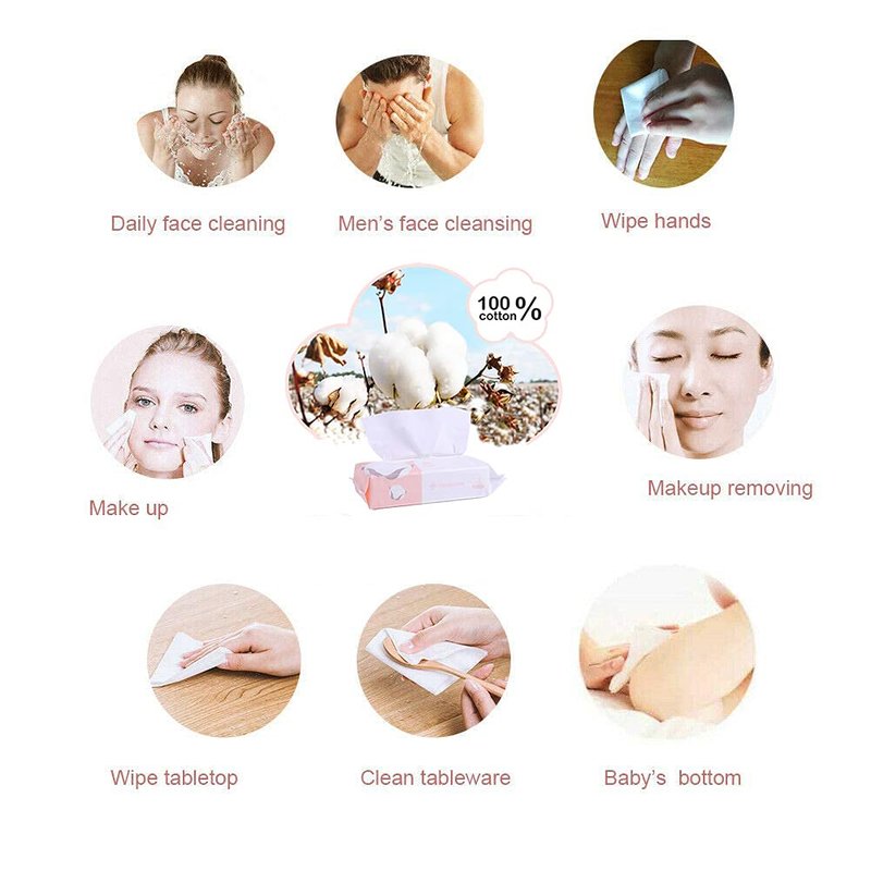 Careboree Extra Thick Dry Wipe, 100% Cotton, Lint-Free Cotton Tissues (5 Pack)