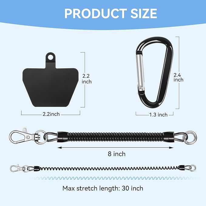 SHANSHUI Phone Lanyard, Cell Phone Tether Pads Anti Theft Strap Leash Compatible with iPhone & All Smartphones in Full-cover Cases Outdoor Accessory for Cycling, Fishing, Climbing, Skiing, Hiking