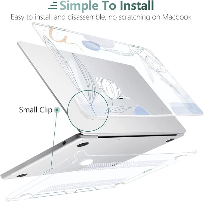 MEEgoodo Case for M5/M4/M3/M2 MacBook Air 13 inch 2026 2025 2024 2022, Fit Model A3449/A3240/A3113/A2681, Case Compatible with MacBook Air 13.6-inch, Floral 33