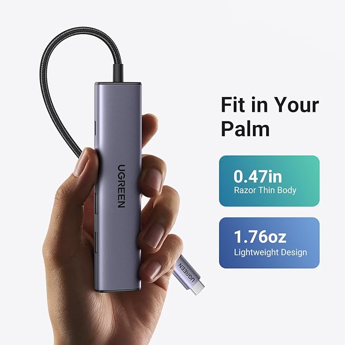 UGREEN USB C Hub 5 in 1 Multiport USB Adapter 4K HDMI, 100W Power Delivery, 3 USB-A Data Ports, USB C Dongle for MacBook Pro/Air M5/M4/M3/M2/M1, iPad Pro, iMac, iPhone 16 Pro/Pro Max, XPS, Thinkpad
