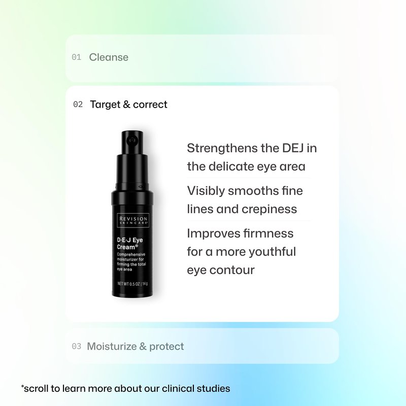 Revision Skincare D·E·J Eye Cream®, Clinically Proven to Reduce Under-Eye Fine Lines and Wrinkles with Peptides and Hyaluronic Acid for a Firmer, Smoother Eye Area, 0.5 fl oz