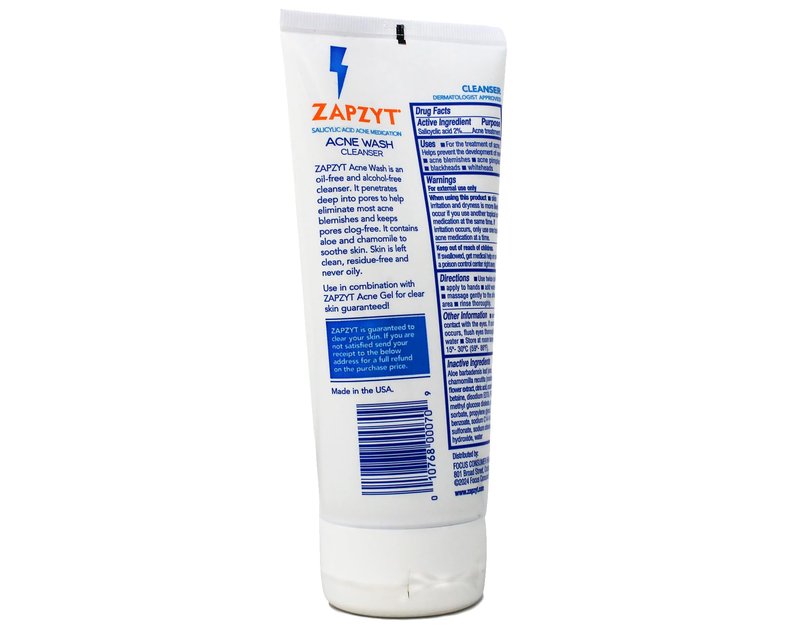 ZAPZYT Acne Wash with Salicylic Acid 6.25 oz (Pack of 4)