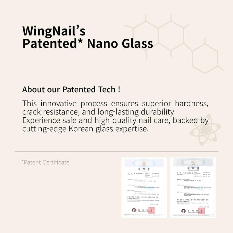 Wing Glass Nail File and Buffer – Nano Glass Nail Shiner, Professional Manicure Tool for Natural Glossy Finish, Washable & Reusable, 5 Colors, 5 Inch (Pink)