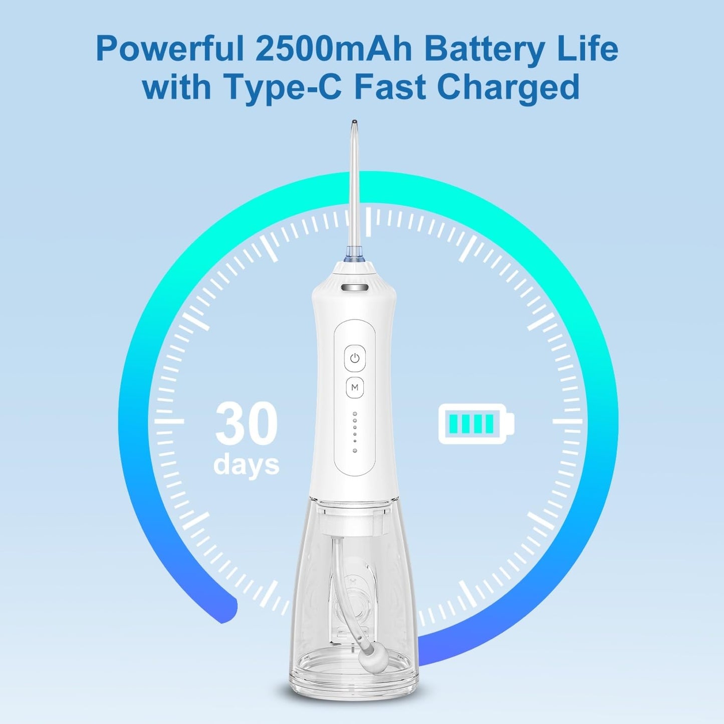 Cordless Water Flosser, 5 Modes, 300ML Tank, IPX7 Waterproof