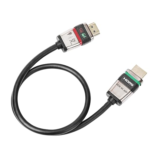 LANZYKU Locking HDMI Cable for Camera Monitor, Self-Locking HDMI 2.0 Cord 4K60Hz, Secure HDMI Connection No Cage Needed, Compatible with DSLR, SmallHD, Atomos, Video Rig-0.5M/1.6FT