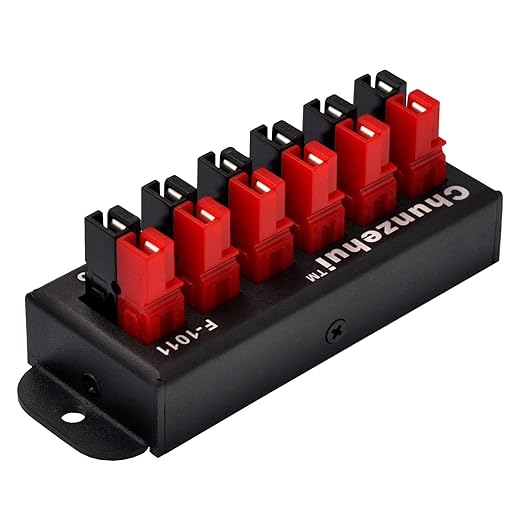 Chunzehui F-1011 6-Position 45A Power Pole Distribution Block Module, Connector Power Splitter Distributor Source Strip.