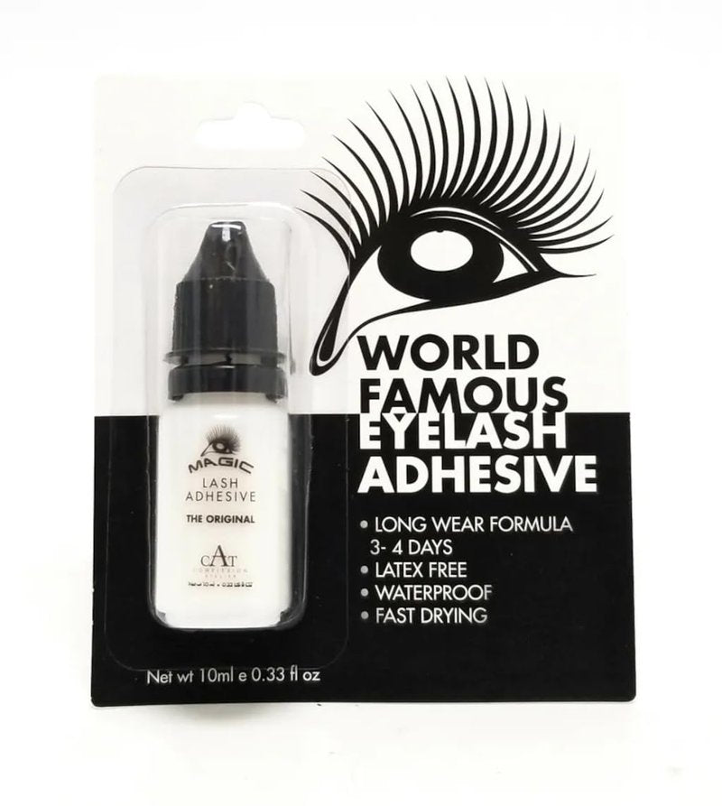 CAT Lash Adhesive, Lash Glue, 72+hr Extra Strong Long Lasting Wear Formula Waterproof Latex Free Fast Drying Eyelash Glue CAT (0.33 fl. OZ/ 10 ML)