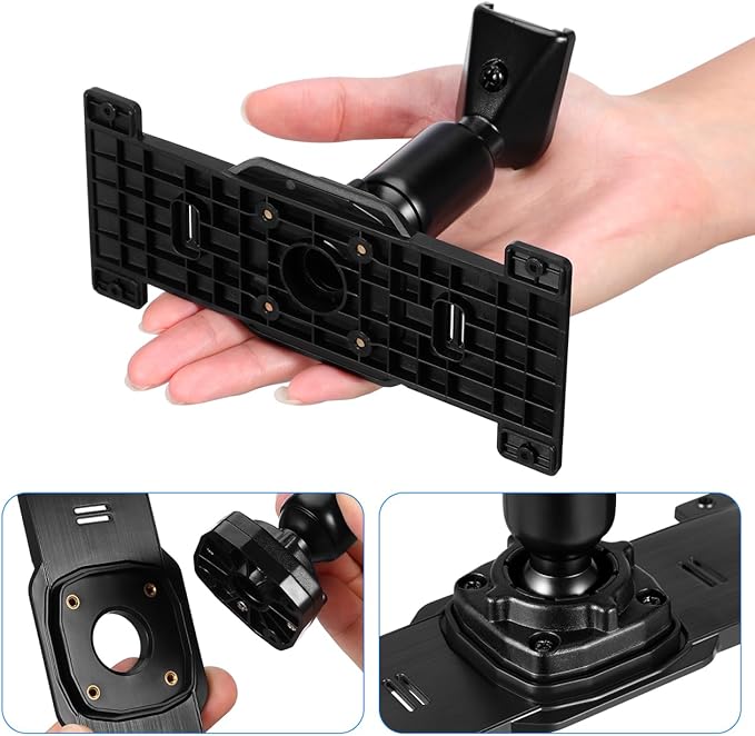 iplusmile Universal Dash Cam Mirror Mount Kit with Back Plate Panel, Aluminum Rear View Camera Bracket Holder for 5.5"-12" Streaming Car DVR, Anti-Shake OEM Look Replacement