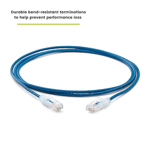 TRUECABLE Cat6 Component Rated Patch Cable, Unshielded (U/UTP), 5ft, Blue, 28AWG Stranded Pure Copper, Snagless 10G High-Speed Ethernet Cable, PoE++ 4PPoE 100W, UL Listed, RoHS-3, 1 Pack
