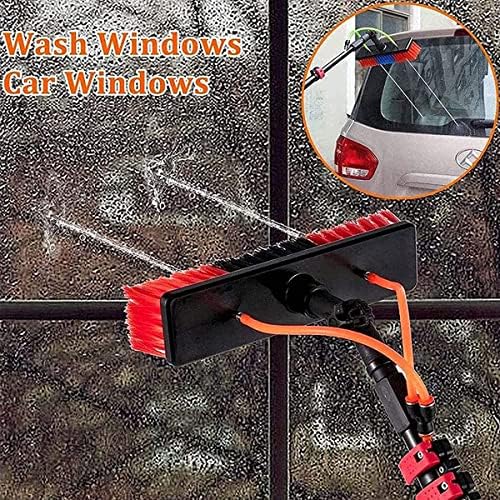 Water Fed Pole Telescopic Outdoor Window Cleaner, Conservatory Roof Cleaner/Water Fed Extendable Brush/Window Clean Kit Roof Cleaning Tools with 20M Water Supply Hose,39F,20FT/6M