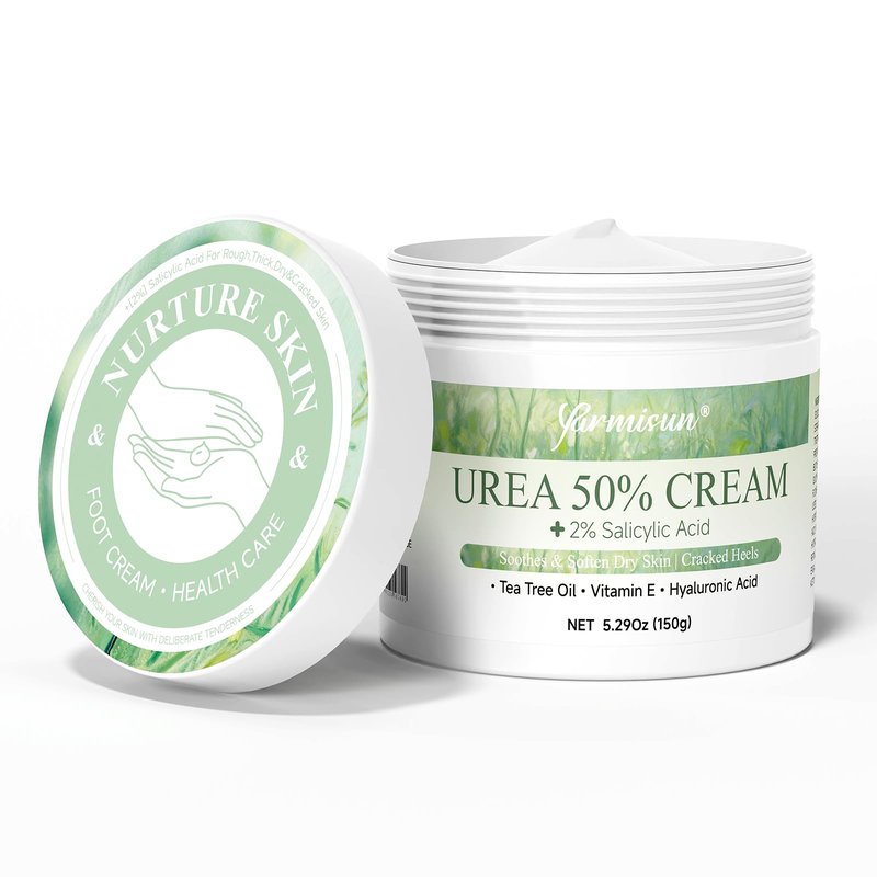 Yarmisun Urea Cream 50 Percent Feet Maximum Strength with Hyaluronic for Dry Skin Cracked Heels Callus Remover