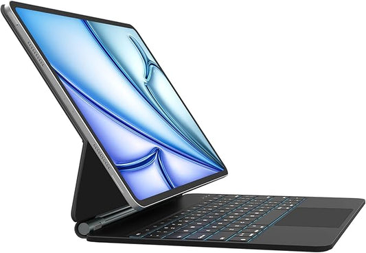 Otuoor iPad Air 13-inch Case Keyboard (M3 2025/M2 2024), Uninterrupted View, Snap Tight, Magic Keyboard for iPad Pro 12.9-inch (6th/5th/4th/3rd), Effortless Command, the Comfort Angle, Black