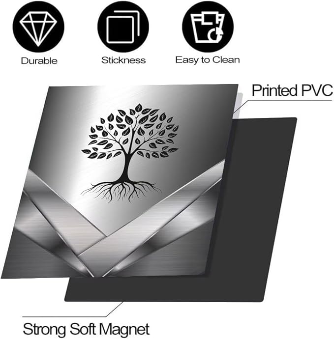 Dishwasher Magnetic Sticker Kitchen Decorative,Stainless Steel Design Tree Pattern Fridge Door Panels,Refrigerator Magnetic Cover,Front Panel Replacement Panel Cover 23W x 26H inchs