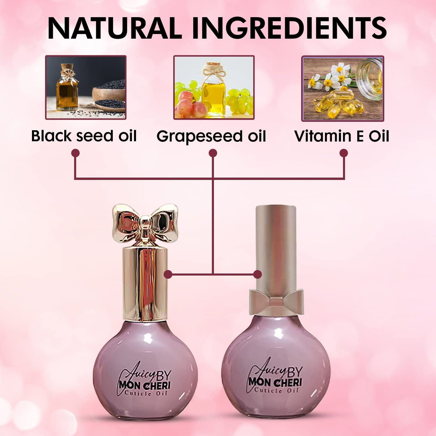Juicy By Mon Cheri Cuticle Oil Nail (Strawberry Lemonade) Moisturizing, Hydrating Repairs dry cracked nails and cuticles 10ml