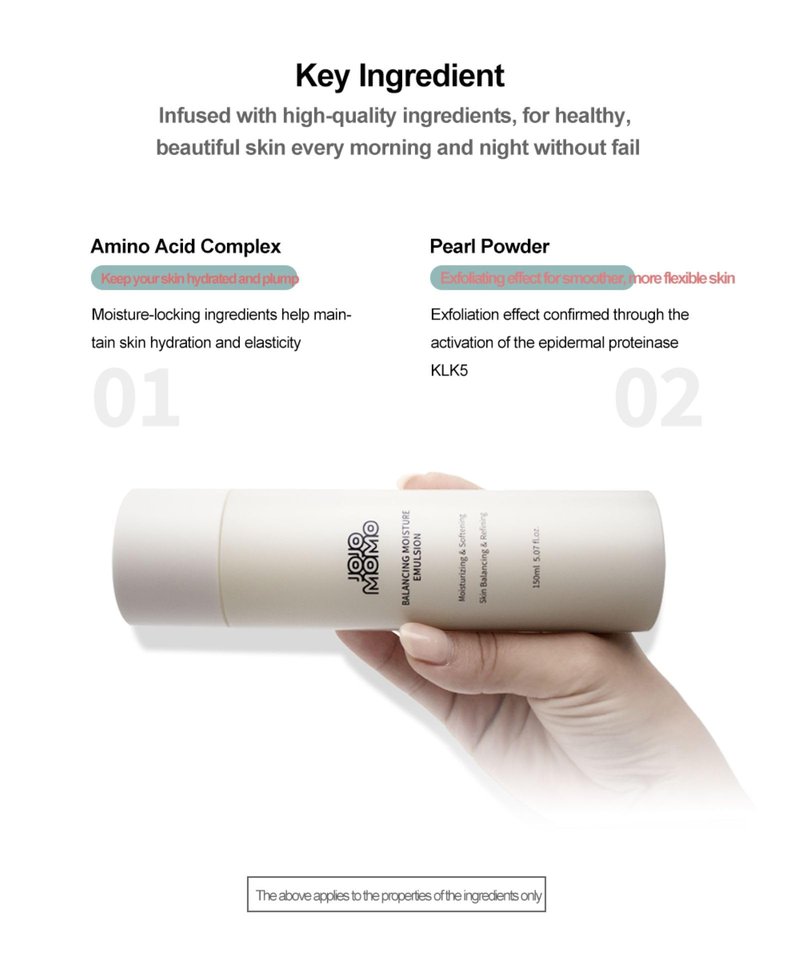 JOJOMOMO, Moisturizing Emulsion, 150ml - Lightweight Face Moisturizer - Face Lotion