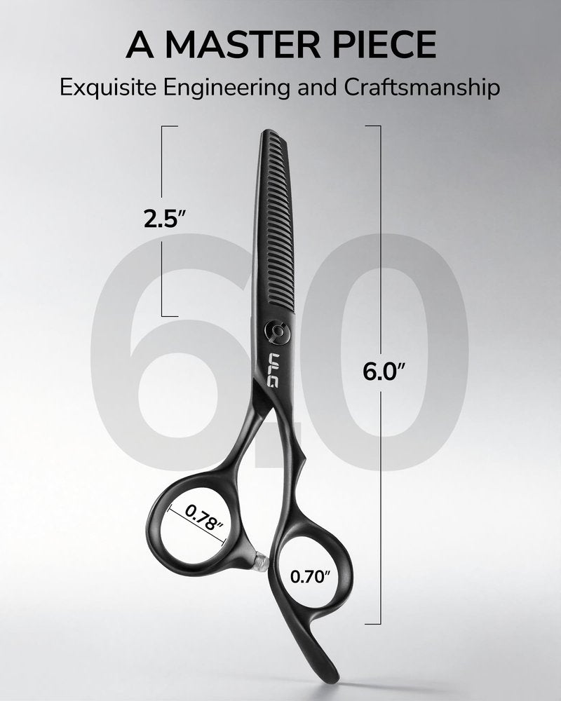 ULG Texturizing Shears – Professional Stainless Steel, 30-Teeth Thinning Scissors, Teflon Coated, Deer Tooth Blades for Precise Thinning and Layering, Ideal for Stylists and Barbers