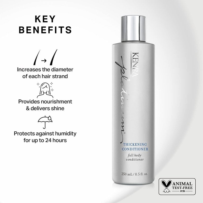 Kenra Professional Platinum Thickening Conditioner | Provides Nourishment & Delivers Shine | Increases Thickness & Volume | Body & Fullness | Protects Against Humidity | All Hair Types | 8.5 fl. Oz