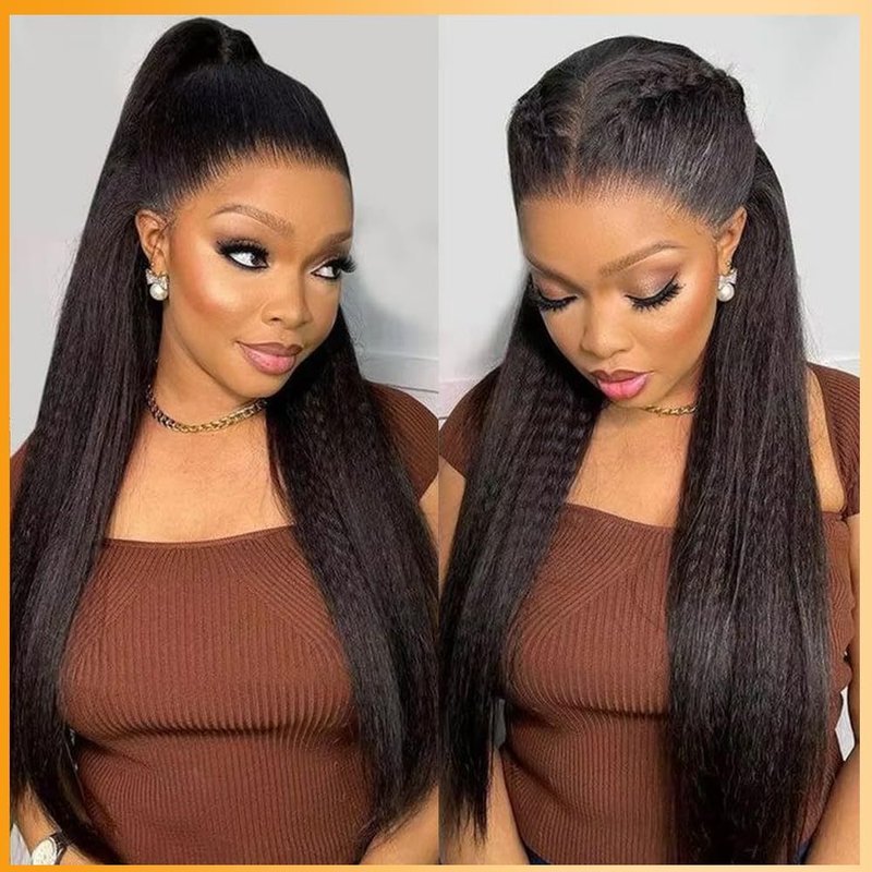 QTHAIR 18A Kinky Straight Lace Closure (14inch) 4x4 Free Part 150% Density Top Swiss Lace Natural Straight Human Hair Closure with Baby Hair