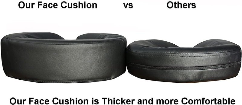 Universal Headrest Face Cushion - Massage Table & Chair Pillow | Black, 13 x 13 x 4 Inch