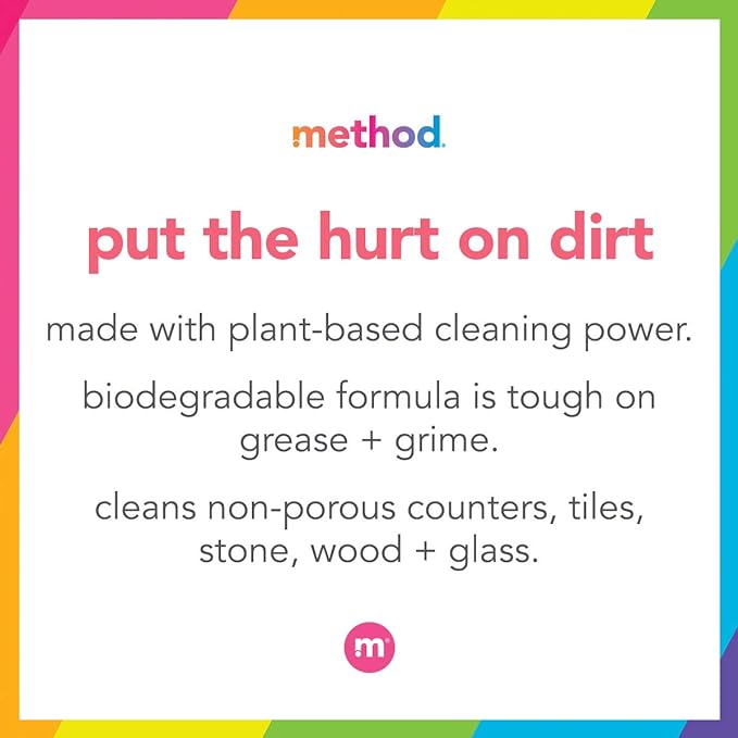 Method All-Purpose Cleaner, Pink Grapefruit, Plant-Based and Biodegradable Formula Perfect for Most Counters, Tiles, Stone, and More, spray bottle,28 oz (Pack of 2)