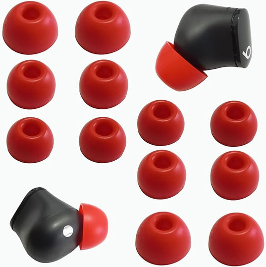Replacement Ear Tips for Beats Studio Buds+, Fit Pro, Solo Buds, PowerBeats Pro 2 - Silicone Earbud Tips Noise Isolating Comfort Fit 6 Pairs (Red, S/M/L)