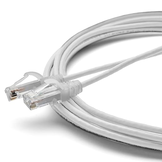 TRUECABLE Cat6 Component Rated Patch Cable, Unshielded (U/UTP), 14ft, White, 28AWG Stranded Pure Copper, Snagless 10G High-Speed Ethernet Cable, PoE++ 4PPoE 100W, UL Listed, RoHS-3, 1 Pack