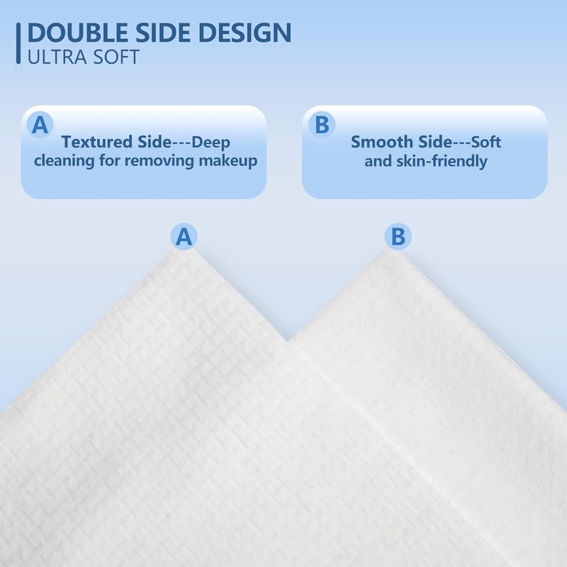 Disposable Face Towels - Extra Large 12"×12" Ultra Soft Towelettes for Sensitive Skin | 20 Count Makeup Remover Wipes